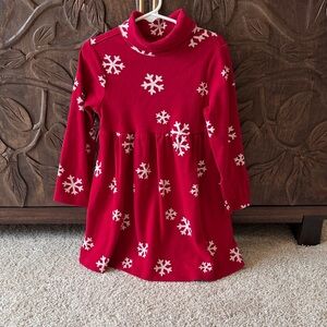 Gymboree Festive Red Dress with Snowflakes